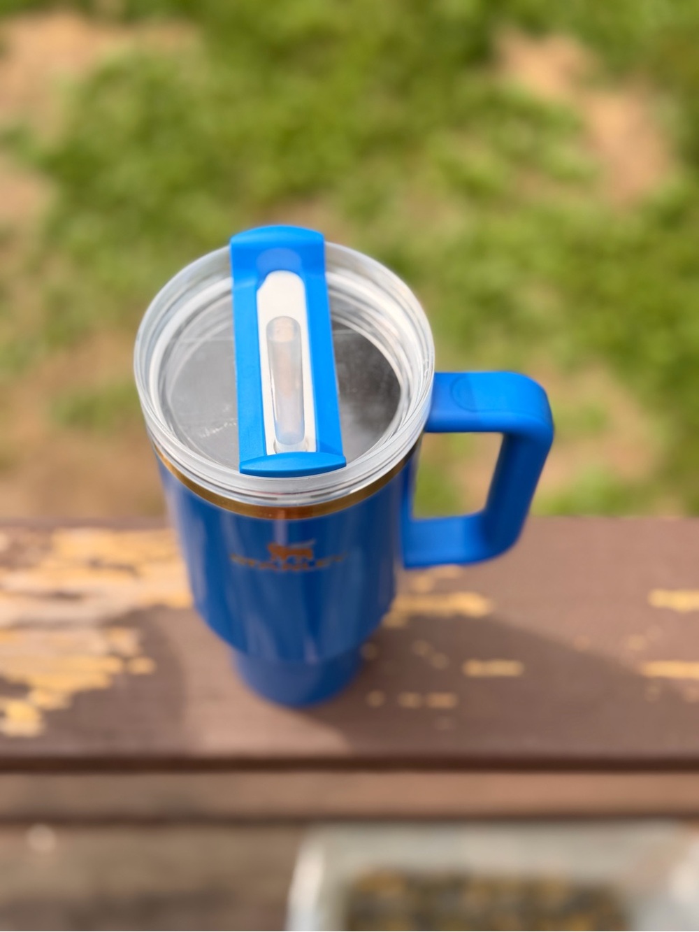 Stanley Blue Travel Tumbler with Handle and Straw - Picture 2 of 4